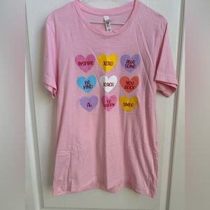 EUC, Worn Once, Boutique Sweethearts Conversation Hearts Shirt, Medium